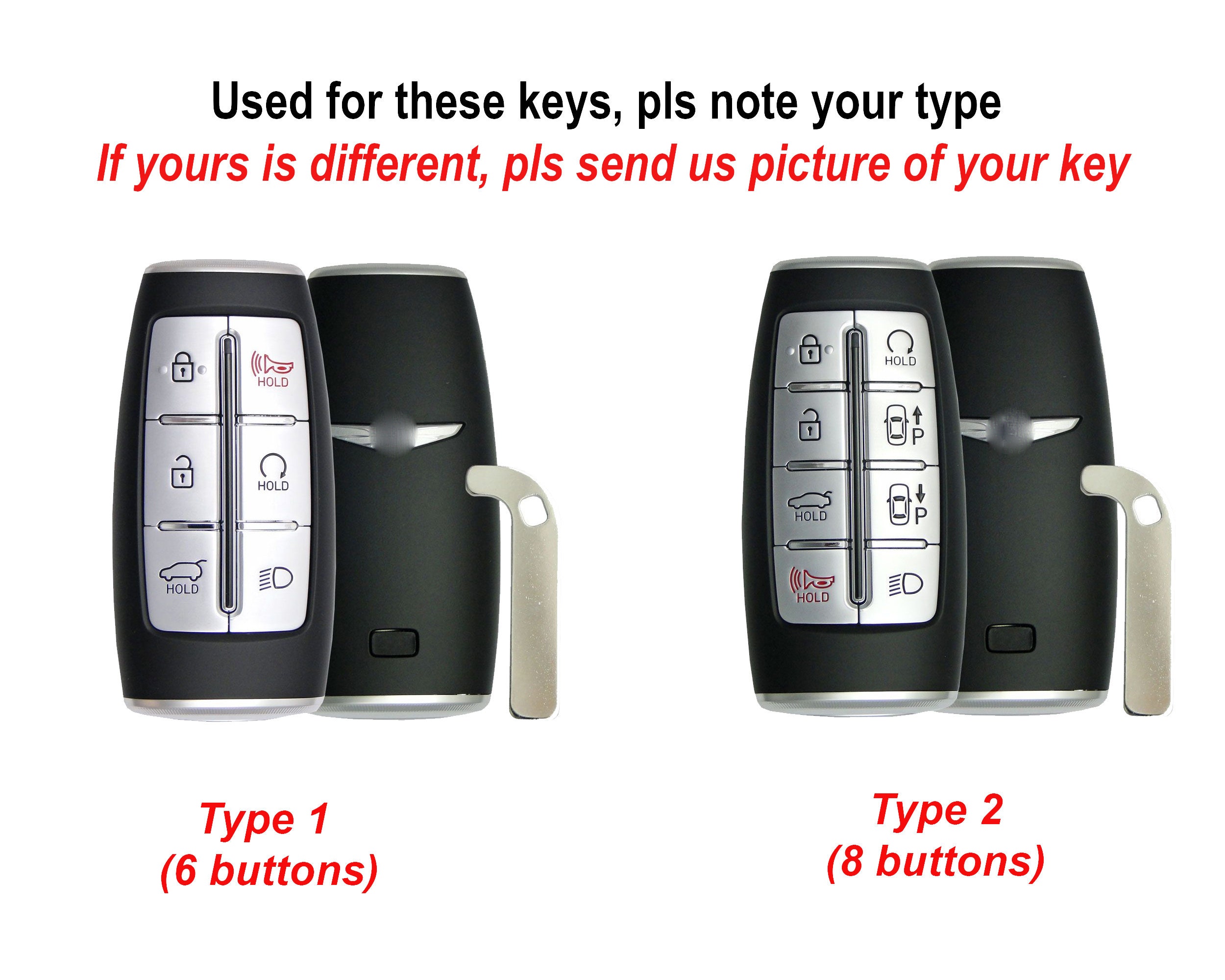 For GENESIS G80 G70 GV70 GV80 G90 Key Fob Cover Leather 6/8 Etsy