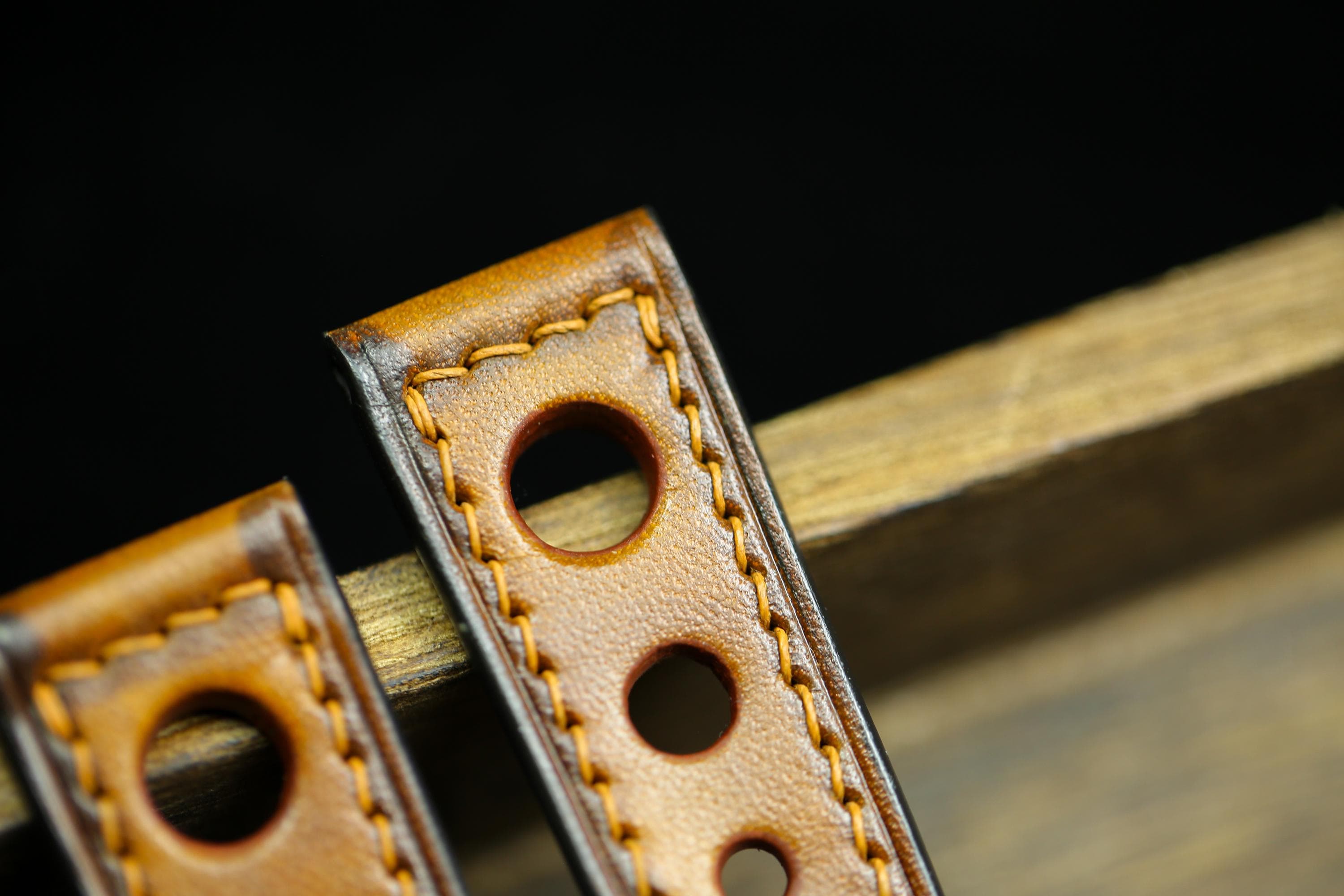 Rally Hole Watch Strap Brown British Tan Patina Leather 24mm 22mm 21mm ...
