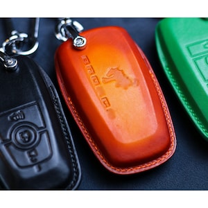 Key Cover For Bronco 2021 2022 2023 Leather Remote Case Bronco Sport Bronco Big Bend Horse Pony Bronco Black Diamond Keychain Holder Lanyard