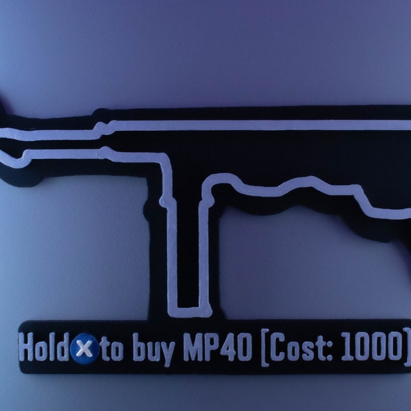 MP40 Wall Buy Chalk Sign (Call Of Duty Zombies) Hold X