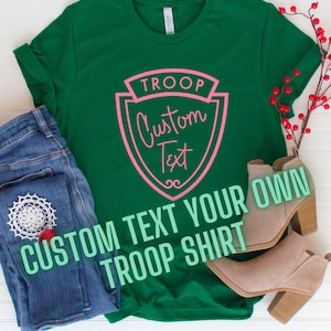 Custom troop shirt beverly hills t shirt youth toddler unisex family vacation shirts camping t-shirts girl scout wilderness girls pink green