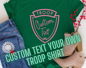 Custom Troop Beverly Hills T-shirt, Youth Toddler Unisex Vacation Shirts, Family Camping T-shirts, Girl Scout Wilderness Girls, Pink & Green