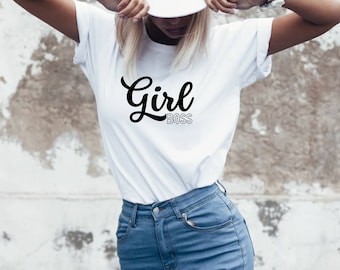 Koszulka z grafiką „Girl Boss”: damska koszulka przedsiębiorcy