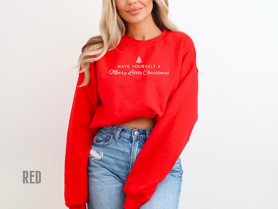 Merry Christmas Sweatshirt: Holiday Song Quote, Trendy Oversized Fit
