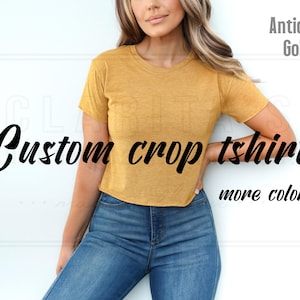 Top corto personalizado / Camisa personalizada / Camisetas cortas personalizadas / Dobladillo sin rematar ~ Tops cortos ligeros y fluidos / Diseña tu propio top / Top corto Y2K