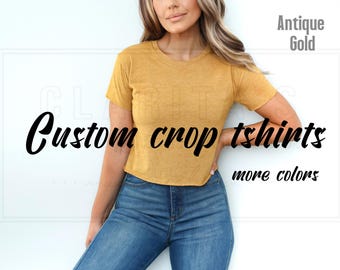 Custom Crop Top: Raw Hem, Lightweight Festival T-Shirt. Bachelorette Party Shirts