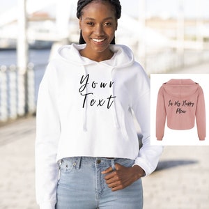 Custom cropped hoodies | Personalized hooded sweater | Bulk order custom crop tops | Crop hoodie with pockets | Design your cropped hoodies