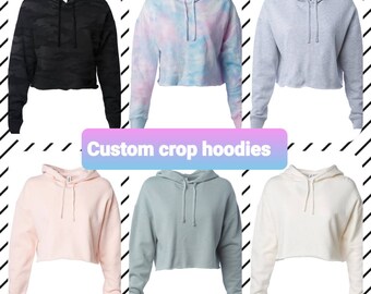 Individuell gefertigter Hoodie | Personalisierte Crop Hoodies | Sammelbestellung benutzerdefinierte Crop Top | Leichter kurzer Kapuzenpullover | Gestalte deinen Crop Top Hoodie