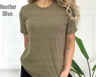 Blank Bella Canvas 3001 CVC Plain Heather Shirt for Adults Blank Unisex Soft Cotton Style T-shirts, Wholesale Shirts, FREE Shipping Over 35