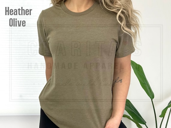 Blank Bella Canvas 3001 CVC Plain Heather Shirt for Adults Blank Unisex Soft Cotton Style T-shirts, Wholesale Shirts, FREE Shipping Over 35