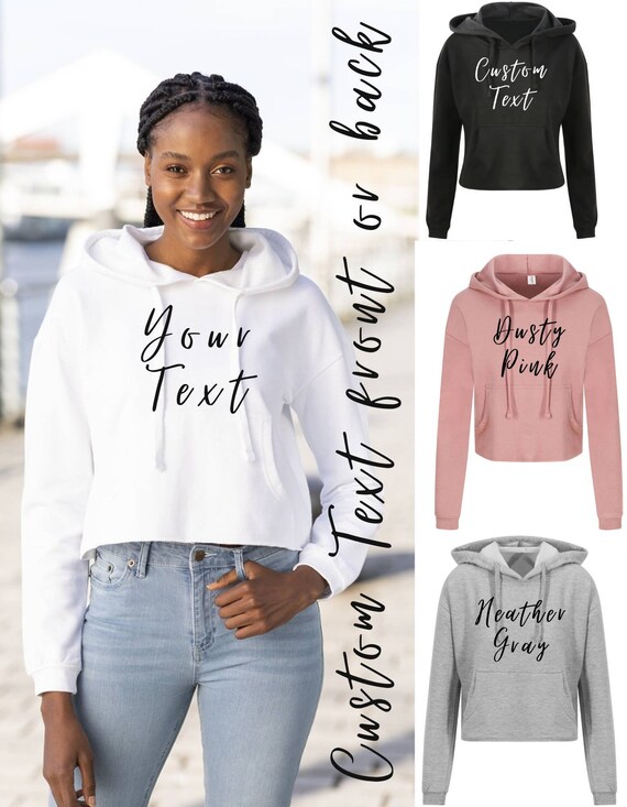 Custom Cropped Hoodies Personalized Hooded Sweater Bulk - Etsy