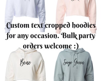 Custom cropped hoodie | Personalized cropped sweatshirt | Bachelorette custom crop hoodies | Bride to be crop shirt | Personalized crop top