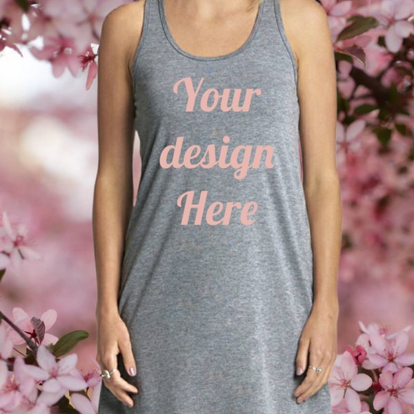 Personalized nightie | Custom racerback tank dress | Women's racerback dress | Personalized tank dress | Customized tank dresses for women