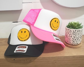 Otto-truckerhoed met geborduurde smiley voor jongeren en volwassenen
