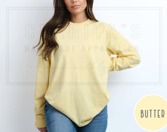 Blank Comfort Colors Long Sleeve T-Shirt: Garment-Dyed Heavyweight Cotton Unisex Shirt