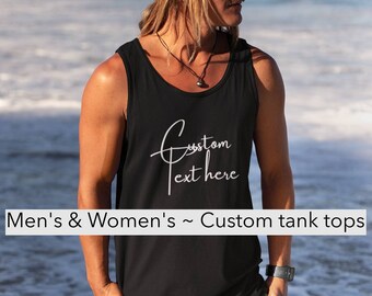 Personalized Unisex Tank Tops | Custom Text Shirts