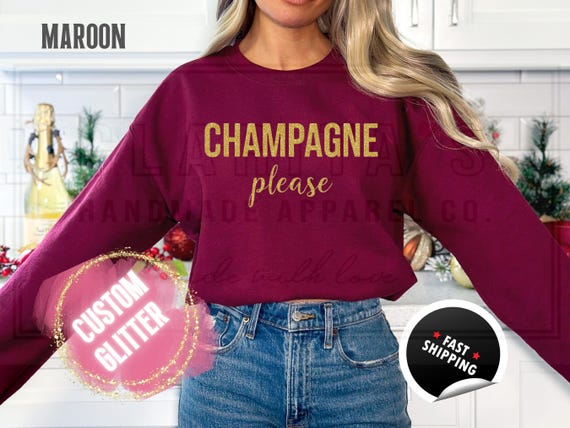 Glitter Christmas Sweatshirt and T-Shirts: Custom 'Tis the Season to Sparkle' Holiday Sweater. Custom Color Sparkling Festive Shirts