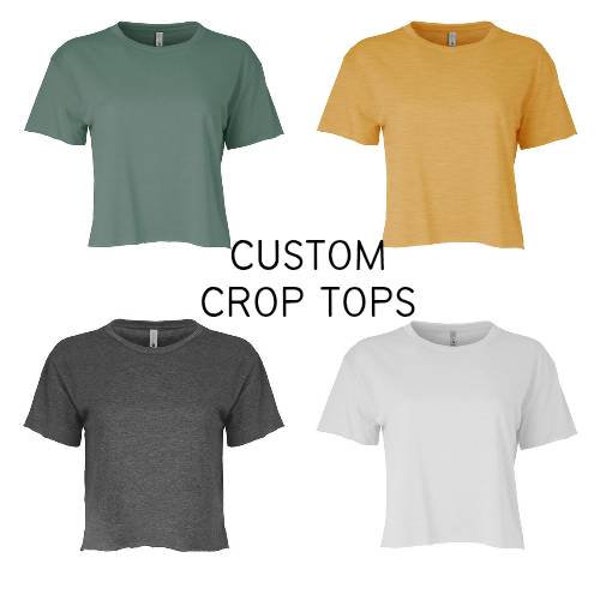 Custom crop top | Custom shirt | Personalized crop t-shirts | Raw hemmed ~ Lightweight flowy crop tops | Design your own crop | Y2K crop top