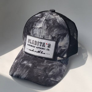Tie dye trucker Hat | Messy bun tie dye hat | Ponytail hat | Ponycaps | Low profile cap | structured | adjustable back | Cotton- mesh ladies