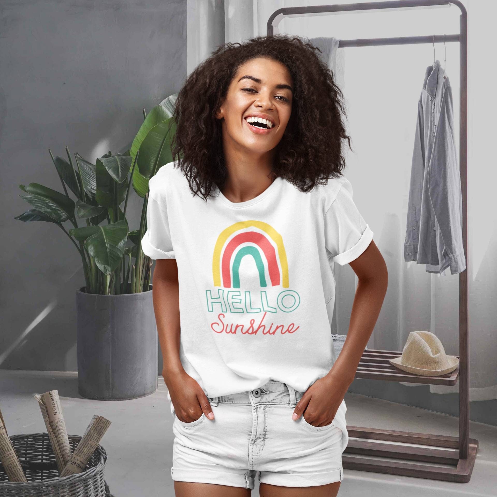 Hello Sunshine Vintage Shirt Retro Rainbow T shirt Hello Sunshine