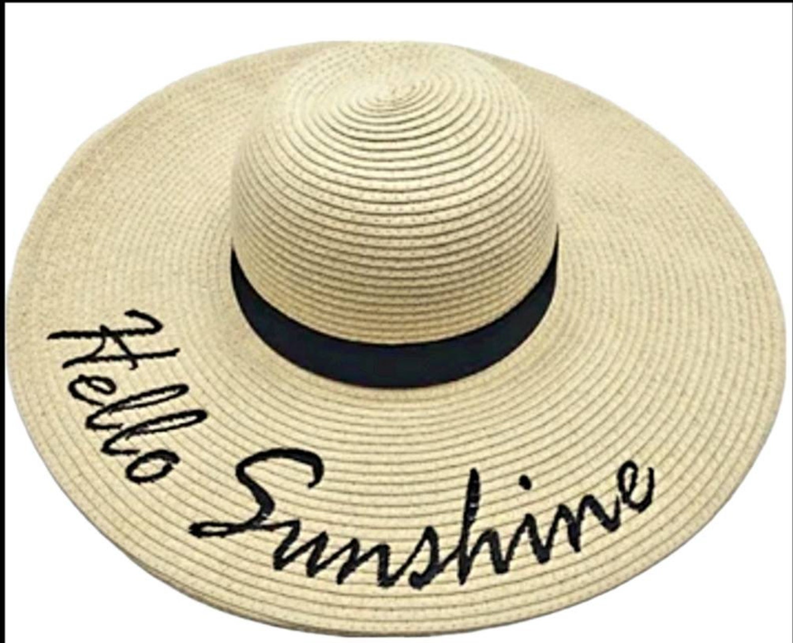 Large straw beach hat. Beautiful Vacation summer party hat. Etsy