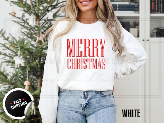 Merry Christmas Crewneck Sweatshirt, Holiday Sweater