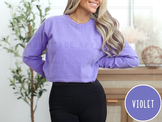 Comfort Colors Long Sleeve Tshirt, Heavyweight Shirt 100% Cotton, Garment-Dyed Trendy Soft Vintage Washed Unisex Shirts Plain Blank Soft Tee