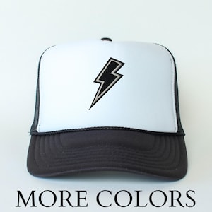 Lightening Bolt Trucker Hats, Mesh Back Foam Front Unisex Trucker Hat, Bachelorette Party Cute Vacation Thunderbolt Trucker hat, Volleyball