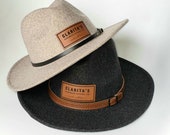 Wool Fedora Hat, Wide Brim, Leather Belt, Adjustable  display picture 3