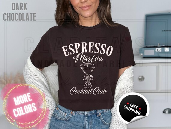 Espresso Martini Social Club Shirt: Bachelorette Party Cotton Blend Sweatshirt and T-Shirts