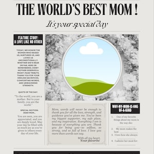 Editable Mother's Day Newspaper Template: Canva Printable (instant ...