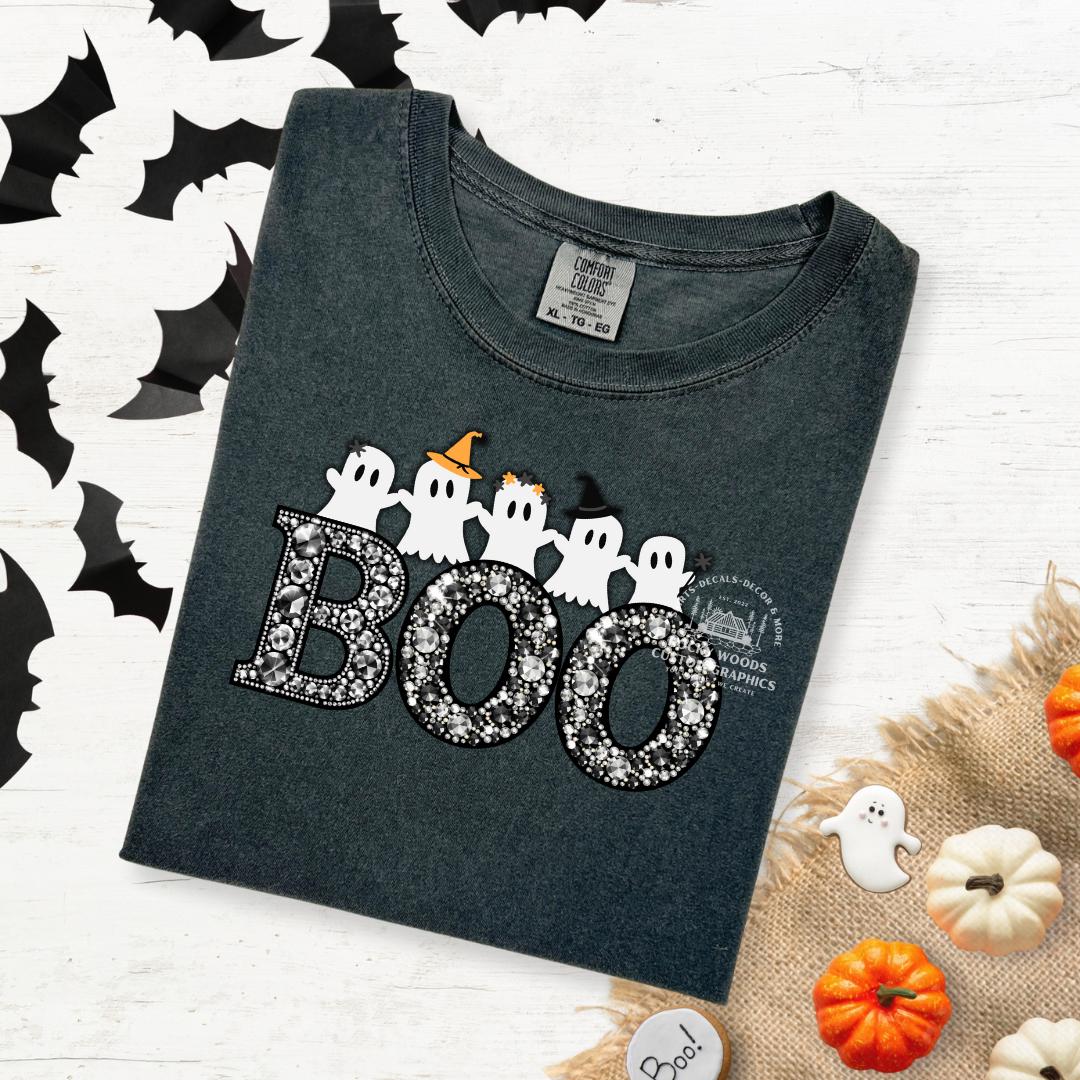 Rhinestone Boo BOO GHOST Png, Rhinestone Spooky Png, Digital for Sublimation & Dtf ...