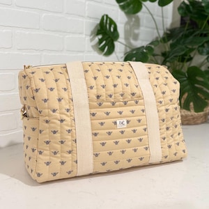 Quilted Little Bee Diaper Bag / Versatile Travel Bag