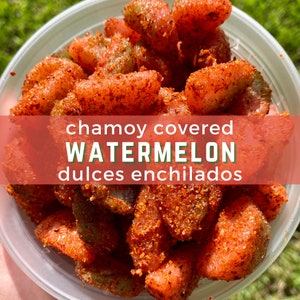 Chamoy Covered Candy - Sour Watermelon Chamoy Candy - Spicy Sour Watermelon - Watermelon Spicy Candy-Gift-Snack-Savory Candy-Mexican Candy