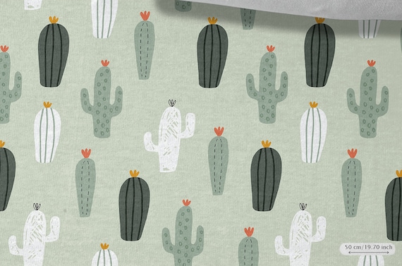 Sweatshirt Fabric CACTI , Stretchable, cacti  Fabric, Cotton Knit fabric, for Sweatshirts, Sportswear and Children's Clothing 230gsm