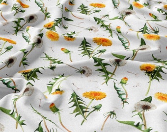 Summer Meadow fruits, Linen 100%, Eco-print, Printed Linen fabric, Softened linen for sewing, Width 150cm /60"