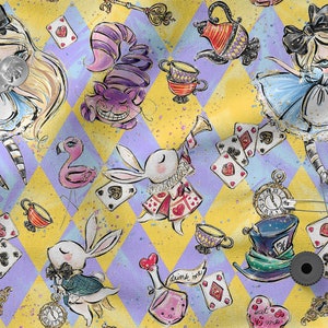 Alice patterns cotton 100%, Eco-print, Printed Cotton Fabric,  fabric, Width 150cm /60"