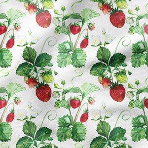 STRAWBERRY cotton 100%, Eco-print, Printed Cotton Fabric, Width 150cm /59"