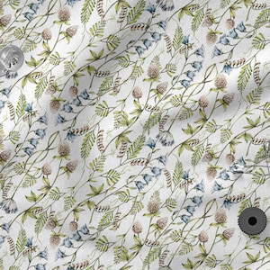Colorful   WILD FLOWERS cotton 100%, Eco-print, Printed Cotton Fabric, FLOWERS  fabric, Width 150cm /60&quot;