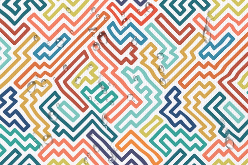 Waterproof fabric Geomertic Rainbow, PN-EN ISO, Rainbow fabric, 600D weave, 200G/m2, Width 150cm /60" image 3