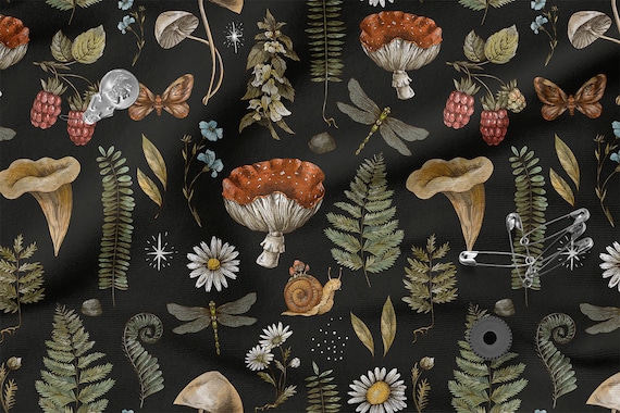 Forest Life Cotton 100% Wood Cotton Fabric - Etsy Denmark