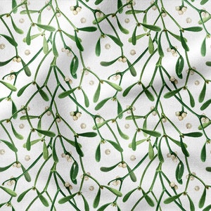 Tessuto di cotone stampato, 100%, stampa ecologica, vischio della foresta, larghezza 150 cm / 60"