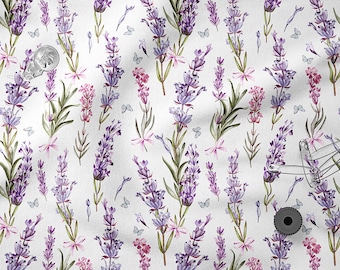 LAVENDEL BLOEMEN katoen 100% eco-print, bedrukte katoen, breedte: 150 cm