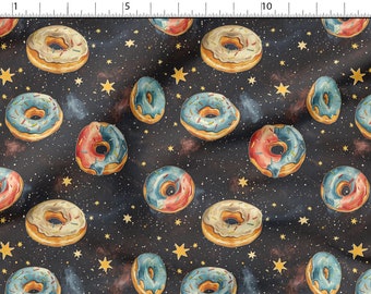 Donuts cotton 100%, Eco-print, Printed Cotton Fabric, donuts fabric, Width 150cm /60"