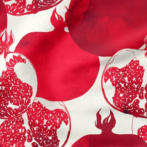 POMEGRANATE cotton 100%, Eco-print, Printed Cotton Fabric, Width 150cm /60"