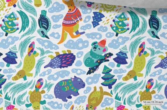 Sweatshirt Fabric australian , Stretchable, animals Fabric, Cotton Knit fabric, for Sweatshirts, Sportswear and Children's Clothing 230gsm