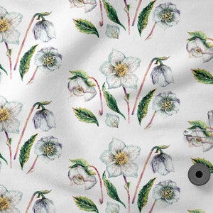 Prado de verano, estampado floral, algodón 100%, ecoimpresión, tela de algodón estampada, tela de prado, ancho 150 cm / 60&quot;