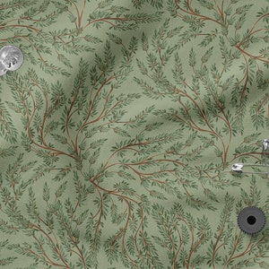 FOREST PLANTS Woodland cotton 100%, Eco-print, Printed Cotton Fabric, Width 150cm /60&quot;