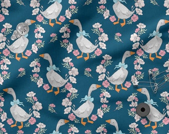 GEESE cotton 100%, Eco-print, Printed Cotton Fabric, GEESE fabric, Width 150cm /60"