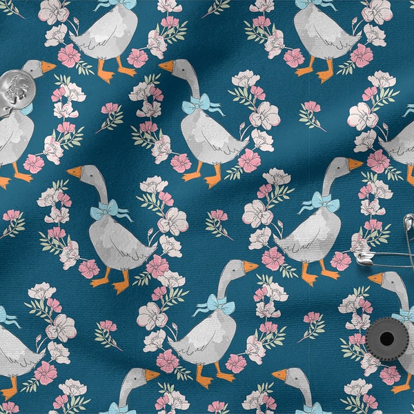 GEESE cotton 100%, Eco-print, Printed Cotton Fabric, GEESE fabric, Width 150cm /60"